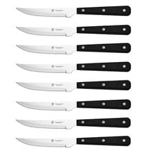 Henckels 8 Piece Serrated Steak Knife Set with Black Plastic Handle (1019434) New 1