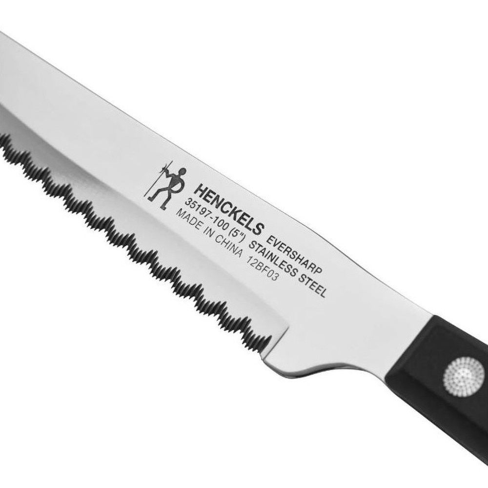 Henckels 8 Piece Serrated Steak Knife Set with Black Plastic Handle (1019434) New 3