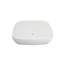 Device with a circular shape and a Cisco logo on the front. The device has two Ethernet ports, one USB port, and a power connector on the back. The device also has four LED indicators for power.