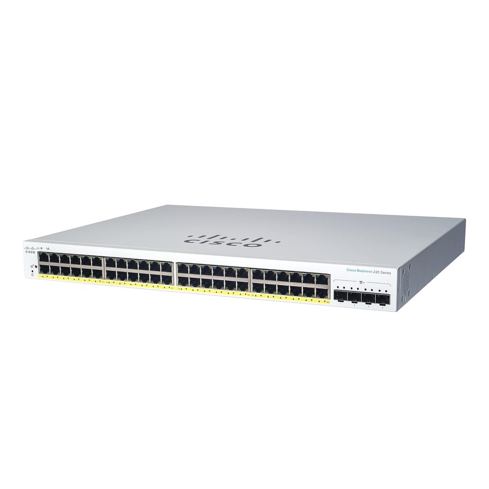 Cisco CBS220-48P-4G 48-Port 4 Gigabit PoE+ Managed Network Switch with SFP (CBS220-48P-4G-NA-RF) Refresh 1