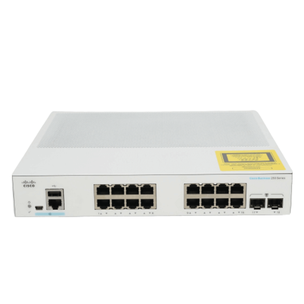 Cisco CBS250-16T-2G 16-Port Gigabit Ethernet Smart Switch with SFP (NA) Refresh 3