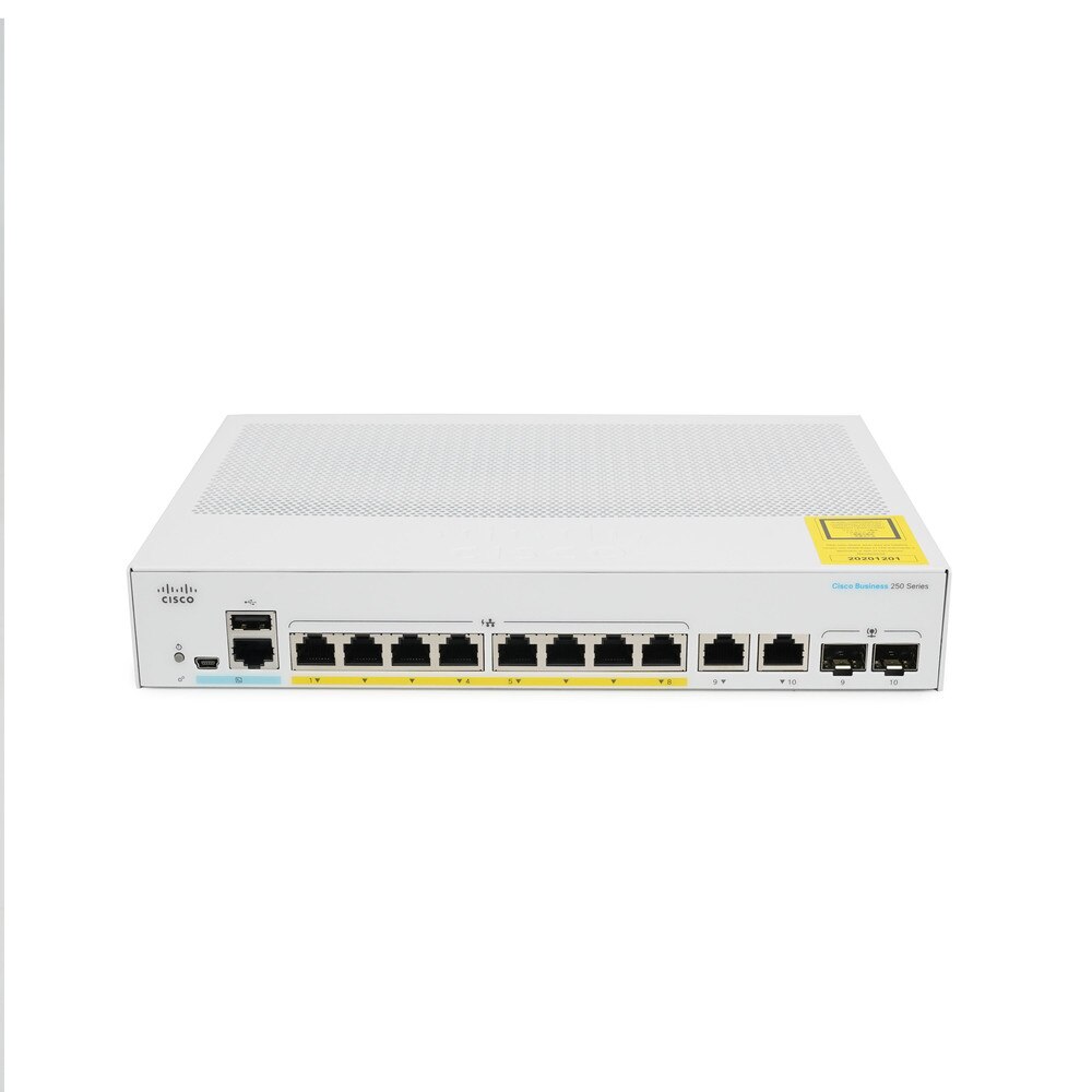 Cisco CBS250-8PP-E-2G-NA-RF 8-Port Gigabit PoE+ Managed Switch with SFP/RJ45 Combo Refresh 1