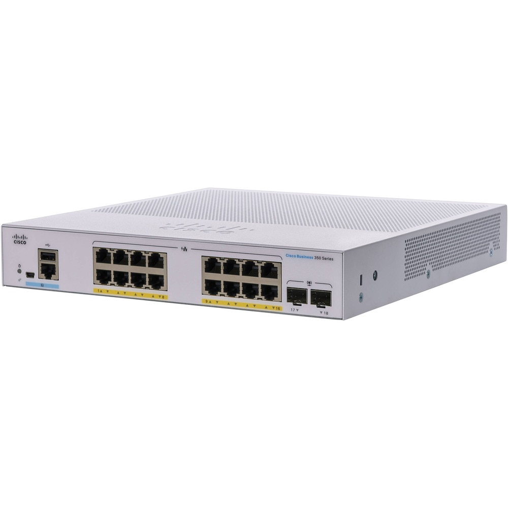 Cisco CBS350-16FP-2G 16-Port Gigabit PoE+ Ethernet Managed Switch (NA) Refresh 1