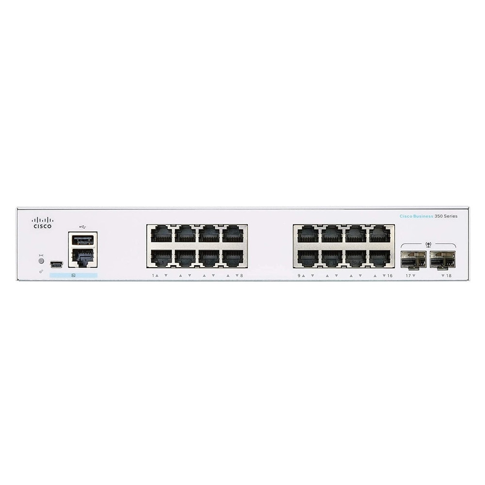 Cisco CBS350-16T-E-2G 16-Port Gigabit Managed Switch with SFP (NA) Refresh 2