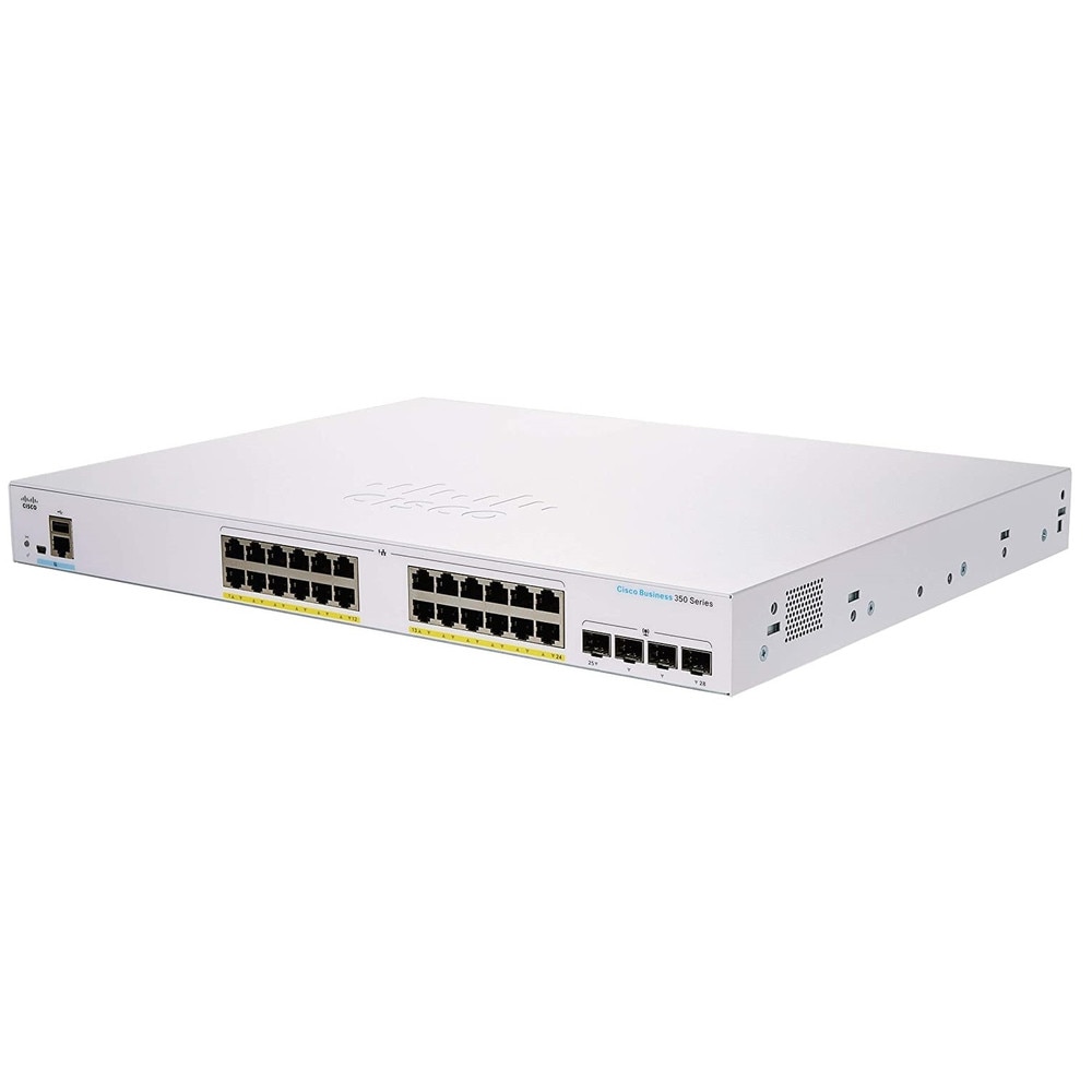 Cisco CBS350-24FP-4G 24-Port Gigabit PoE+ Managed Switch with SFP (CBS350-24FP-4G-NA-RF) Refresh 1