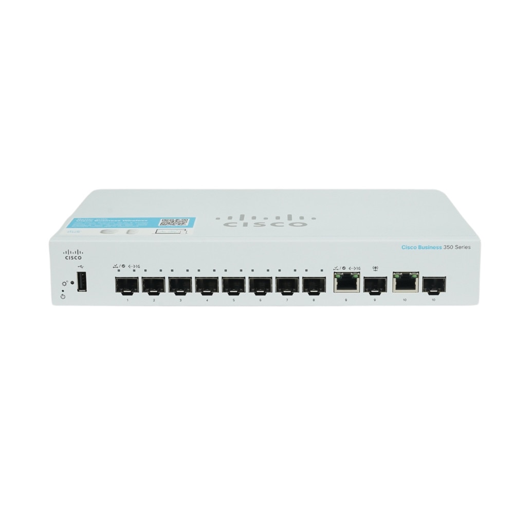 Cisco CBS350-8S-E-2G-NA-RF 8-Port SFP Gigabit Managed Network Switch | Refresh 3