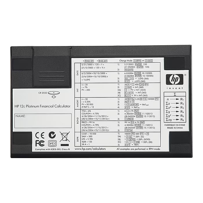 HP 12C Platinum 10-Digit Battery Powered Financial Calculator (F2231AA) New 4