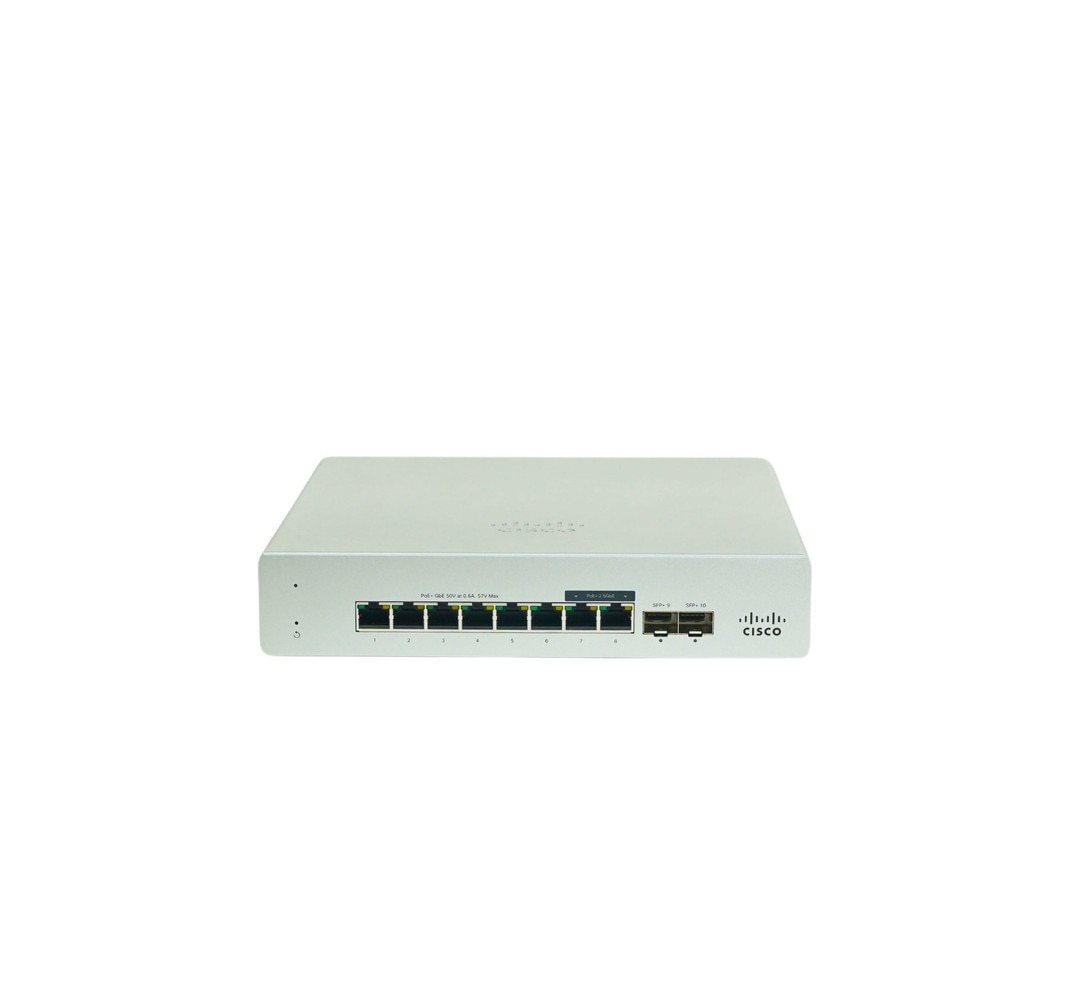 Cisco Meraki MS130-8X Cloud-Managed 6GE + 2x(2.5GE) 120W PoE Switch (MS130-8X-HW) New 2
