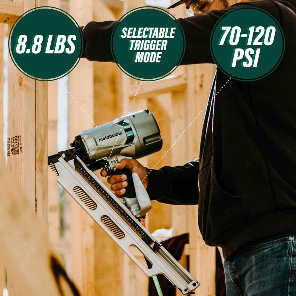 Metabo HPT 3-1/4 Inch 21-Degree Framing Nailer with Aluminum Magazine (NR83A5-S1) New 5